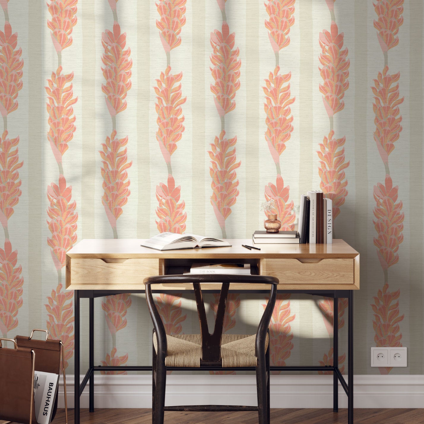 Summer Lovin' Floral Stripe Wallpaper Wallpaper