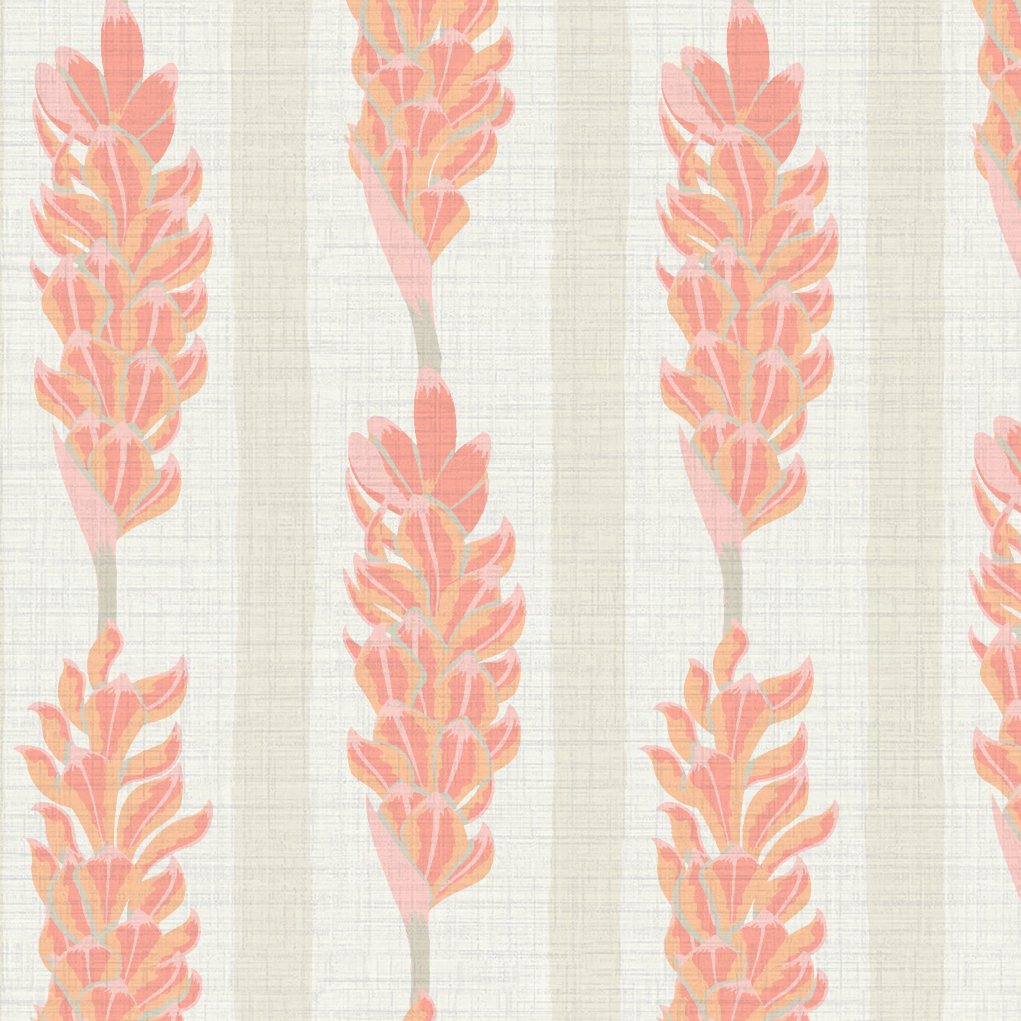Summer Lovin' Floral Stripe Wallpaper Wallpaper