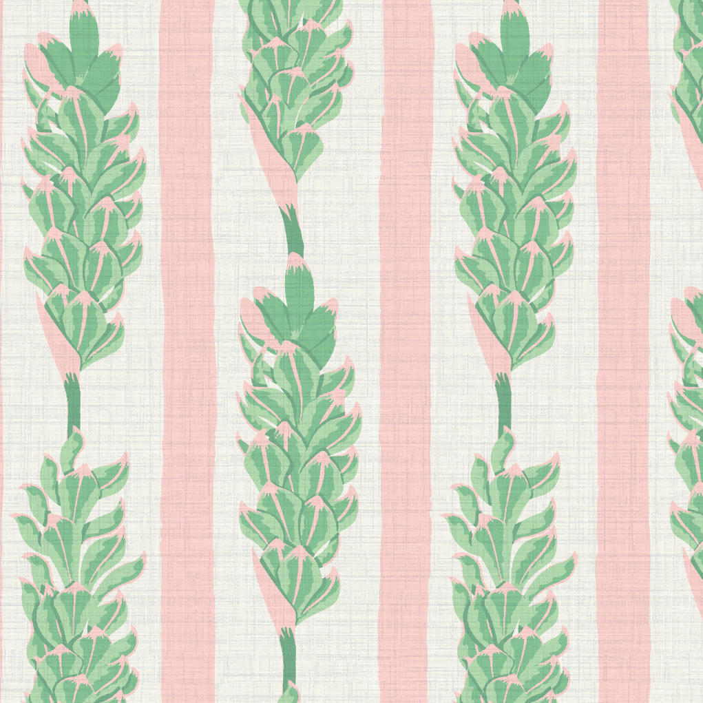 Summer Lovin' Floral Stripe Wallpaper Wallpaper