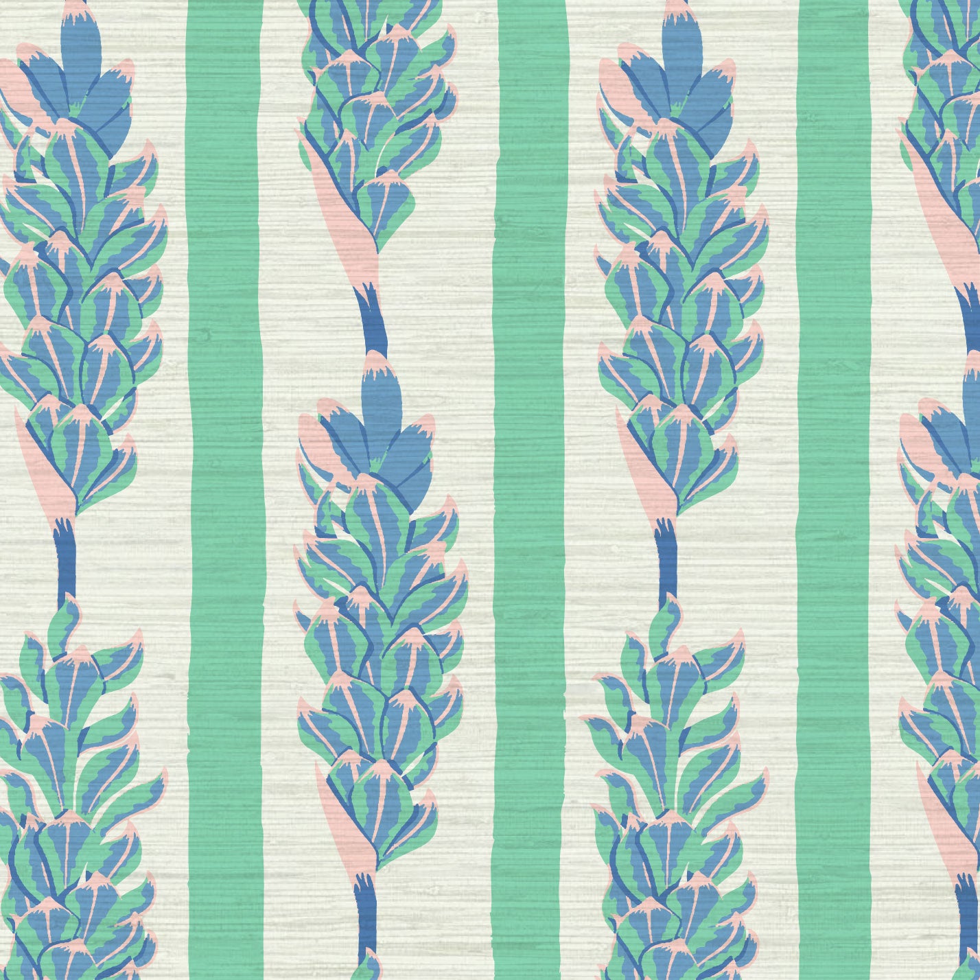 Summer Lovin' Floral Stripe Wallpaper Wallpaper