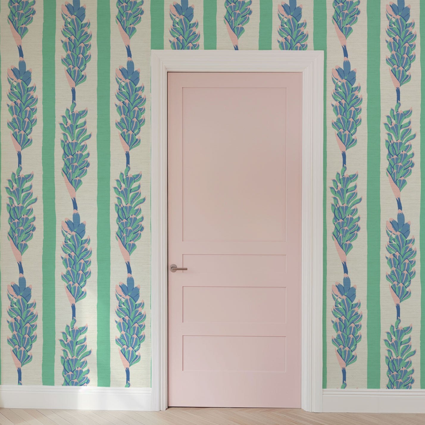 Summer Lovin' Floral Stripe Wallpaper Wallpaper