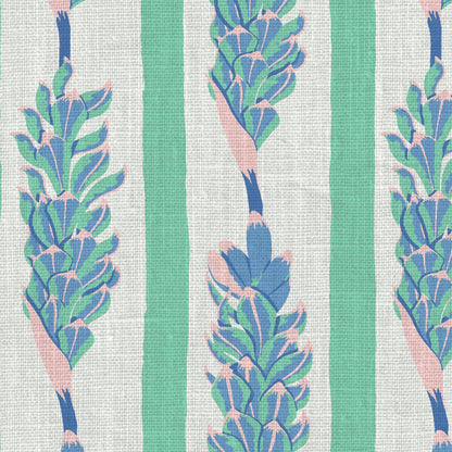 wallpaper Natural Textured Eco-Friendly Non-toxic High-quality Sustainable Interior Design Bold Custom Tropical Jungle Coastal Garden Seaside Seashore Waterfront Vacation home styling Retreat Relaxed beach vibes Beach cottage Shoreline Oceanfront Nautical Cabana preppy vertical stripe botanical flower floral pink green white kids girl lavender linen