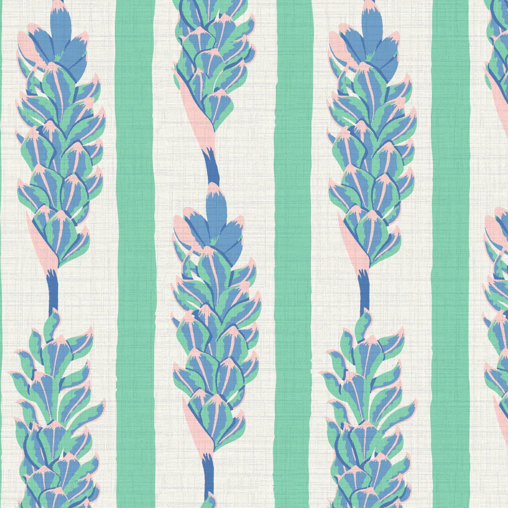 Summer Lovin' Floral Stripe Wallpaper Wallpaper