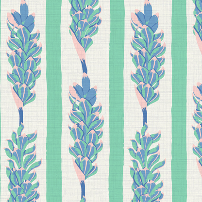 Summer Lovin' Floral Stripe Wallpaper Wallpaper