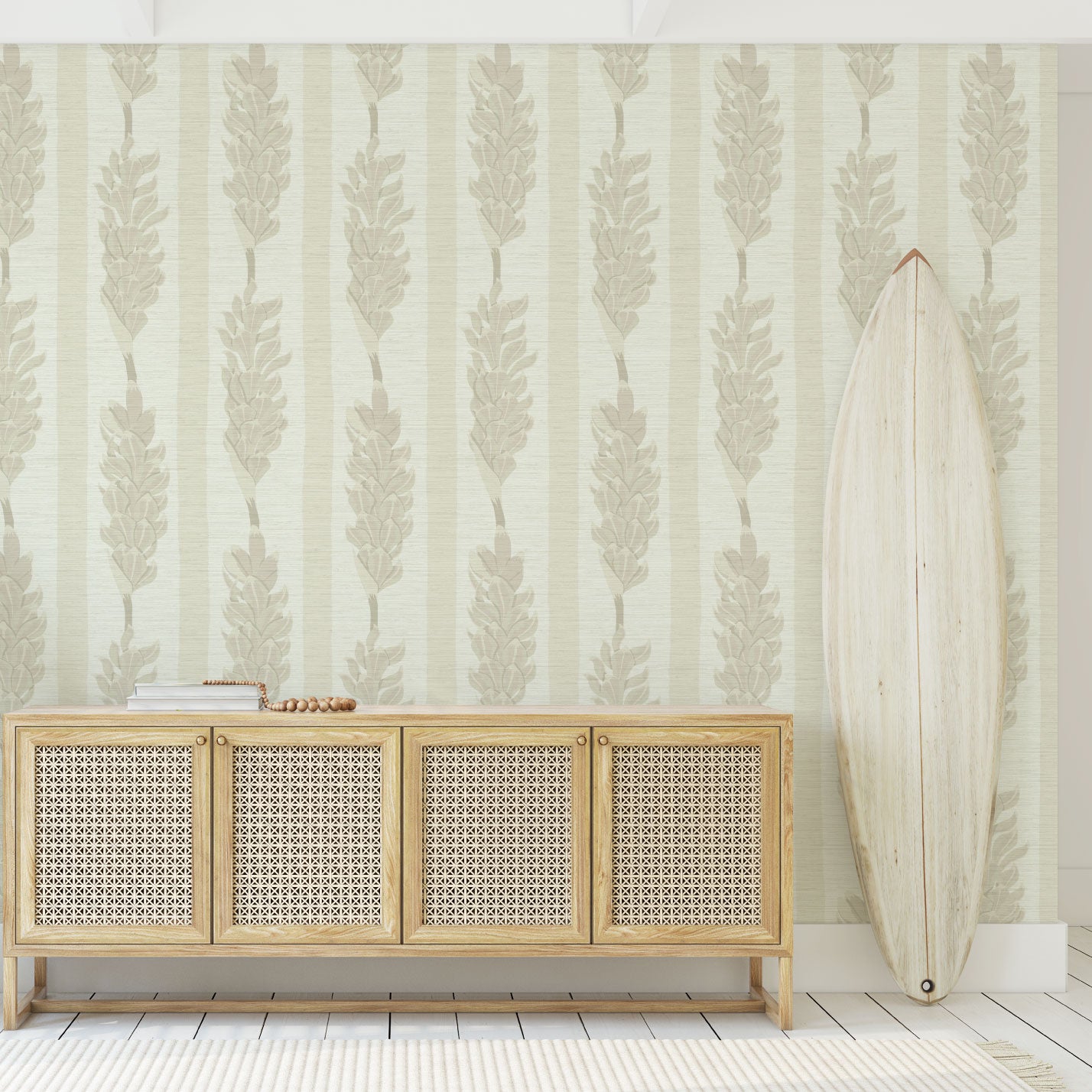 Summer Lovin' Floral Stripe Wallpaper Wallpaper