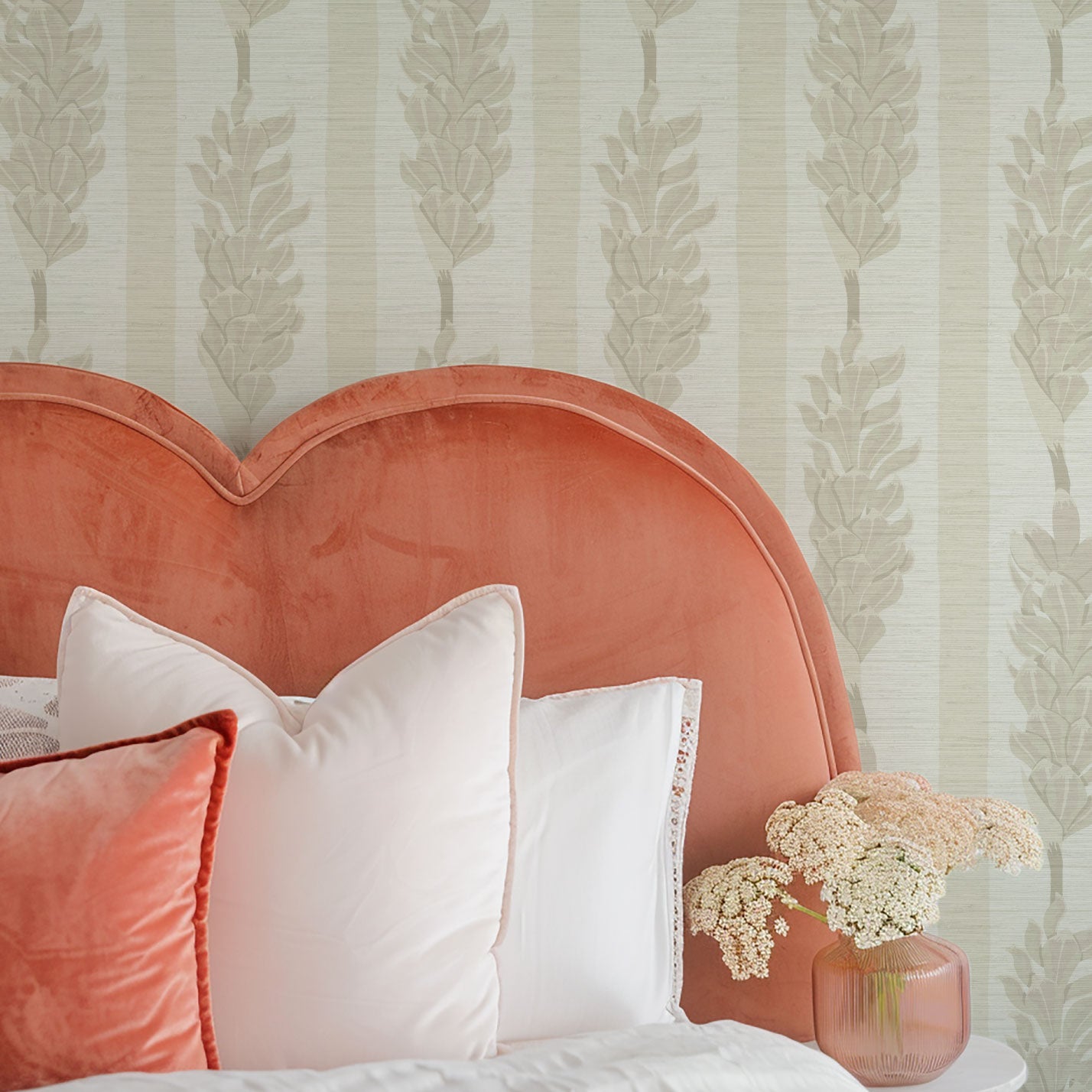 Summer Lovin' Floral Stripe Wallpaper Wallpaper
