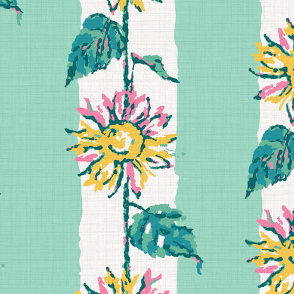 Sunshine State of Mind Sunflower Stripe Wallpaper
