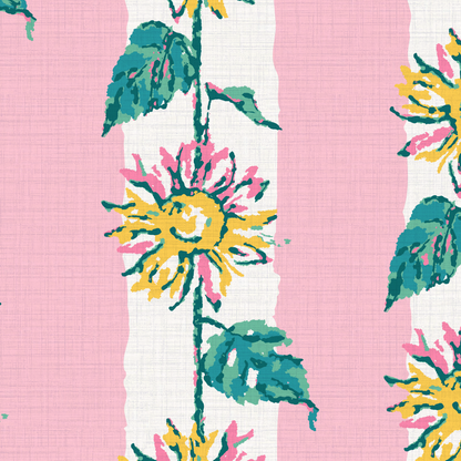 Sunshine State of Mind Sunflower Stripe Wallpaper