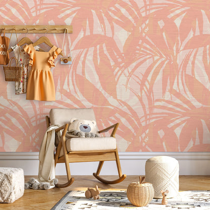 Surfin' Safari Oversized Tonal Palm Leaves Wallpaper