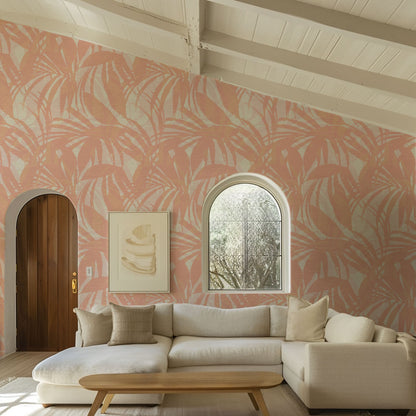 Surfin' Safari Oversized Tonal Palm Leaves Wallpaper