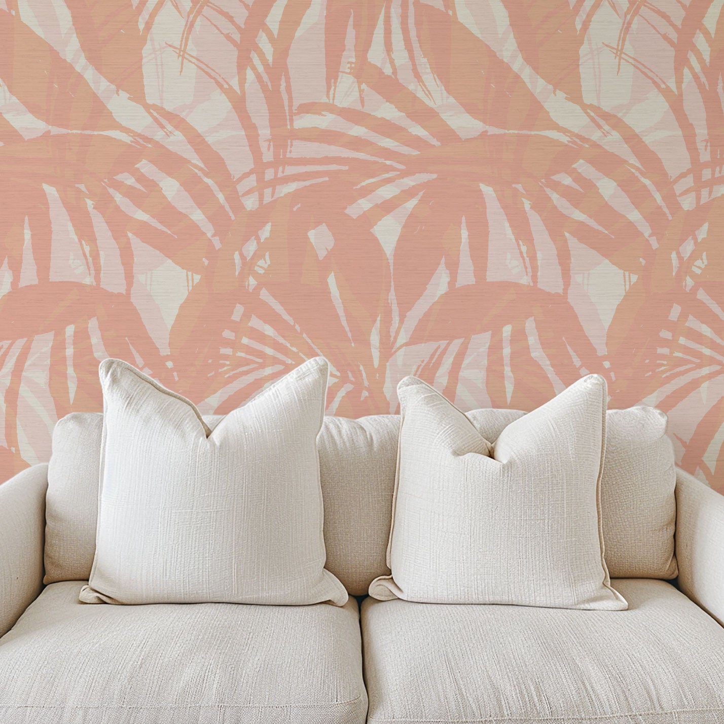 Surfin' Safari Oversized Tonal Palm Leaves Wallpaper