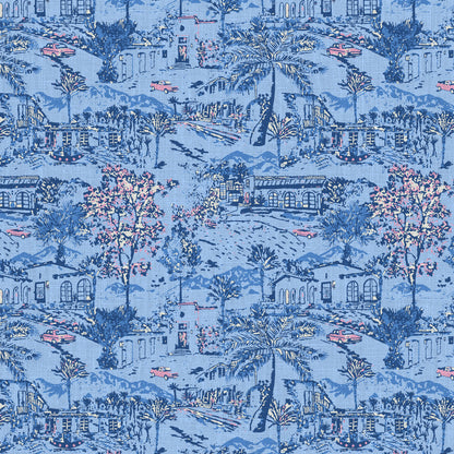 Room With A View Scenic Toile Linen Wallpaper