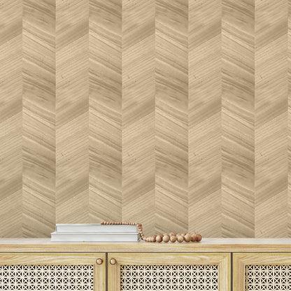 wallpaper Natural Textured Eco-Friendly Non-toxic High-quality Sustainable Interior Design Bold Custom Tailor-made Retro chic Vacation home styling Retreat Relaxed beach vibes Beach cottage Shoreline Oceanfront Nautical Rustic Cabin cottage Luxury Contemporary Bespoke wood grain veneer chevron stripe light brown blonde brown veneer