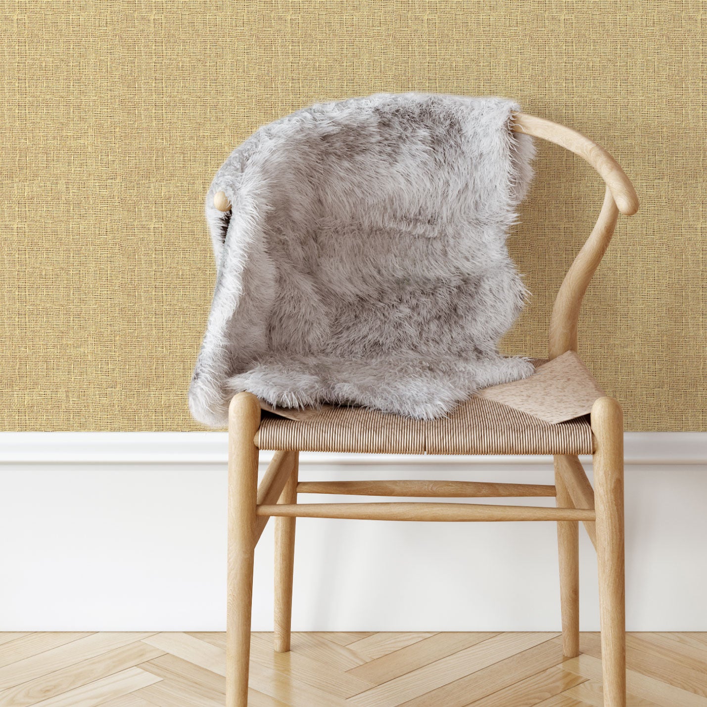 The Natural Tan Textured Paperweave Wallpaper