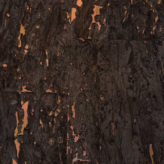 wallpaper Natural Textured Eco-Friendly Non-toxic High-quality  Sustainable Interior Design Bold Custom Tailor-made Retro chic cork anti-microbial moisture resistant nature wood grain lux metallic shiny cabin brown neutral bronze