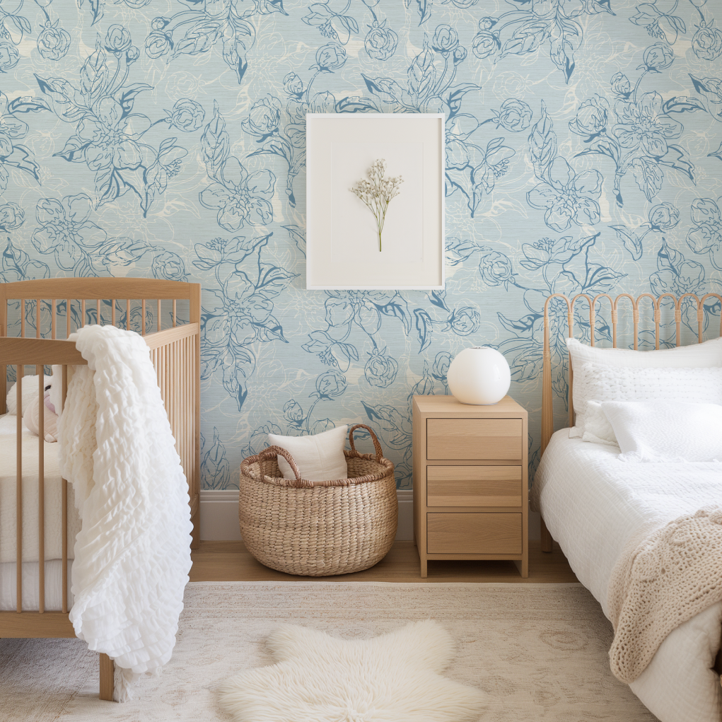 The Thin Line Floral Wallpaper
