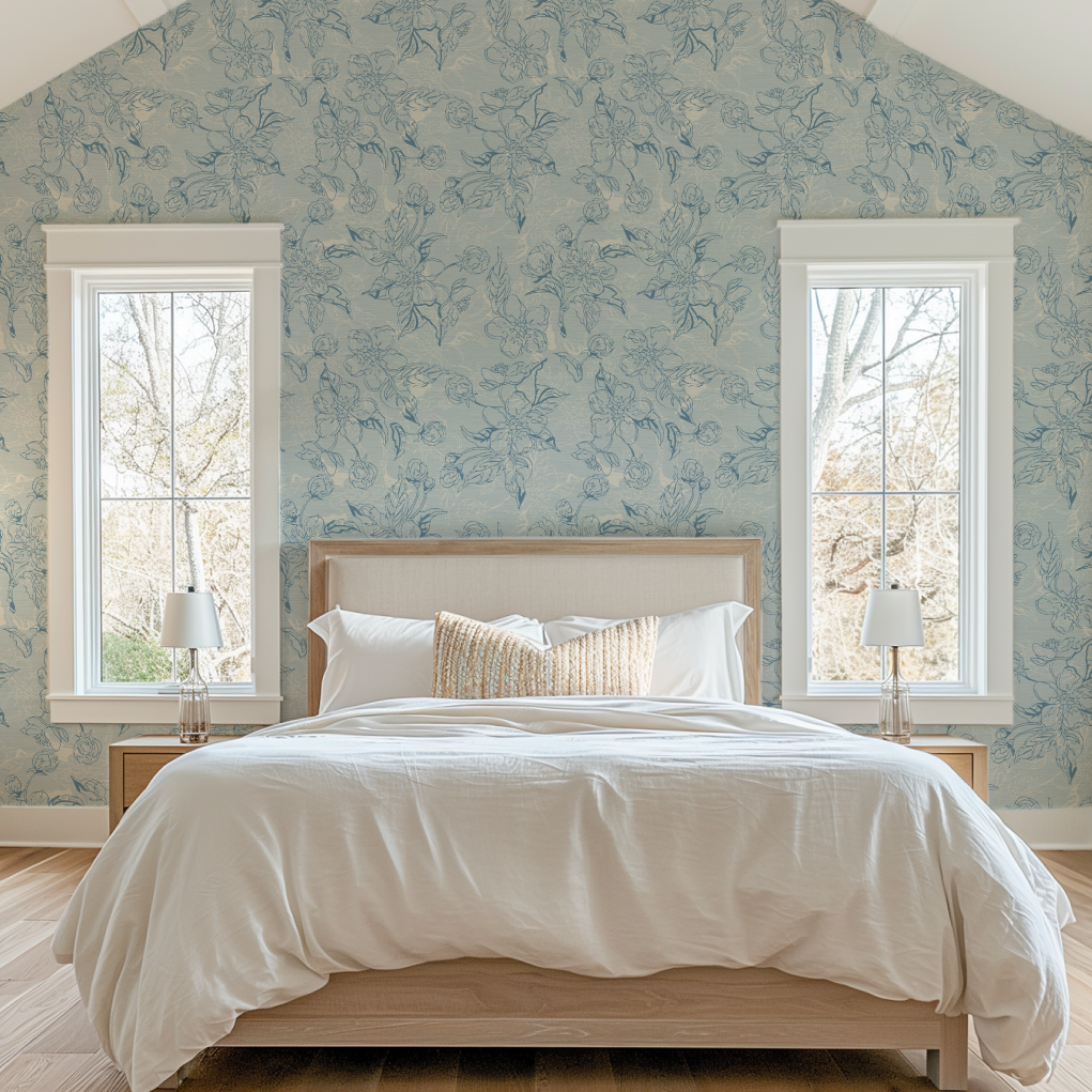 The Thin Line Floral Wallpaper