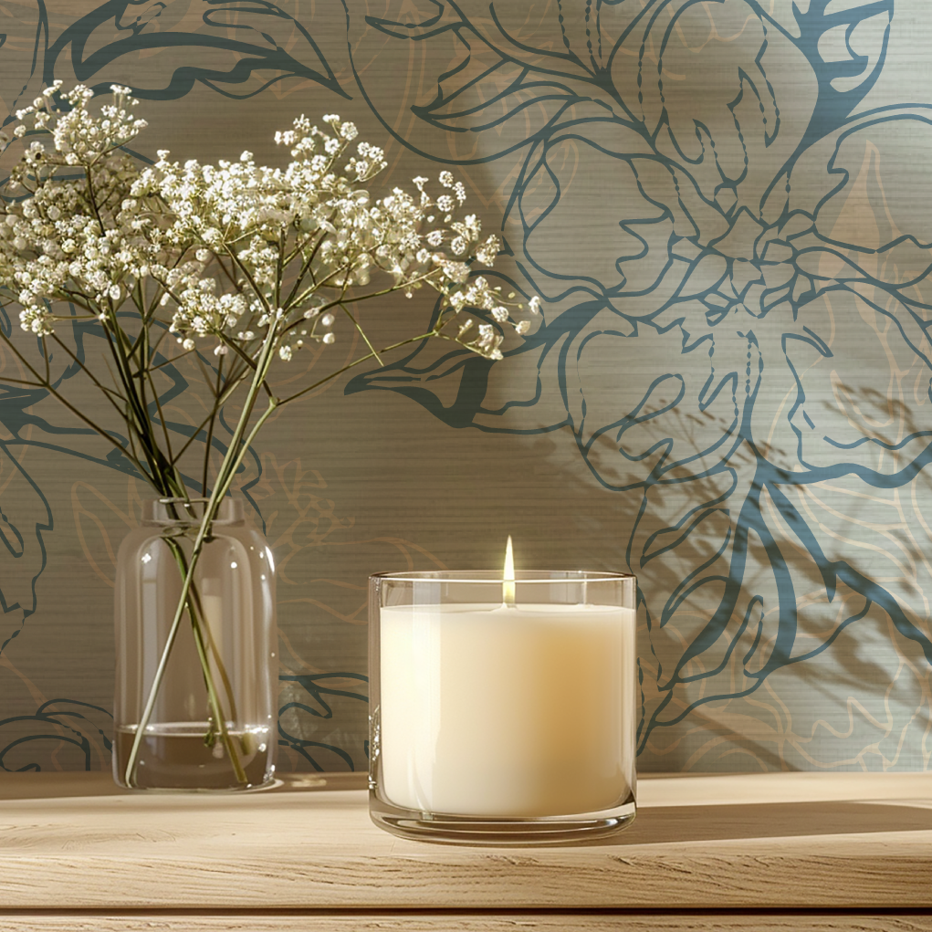 The Thin Line Floral Wallpaper