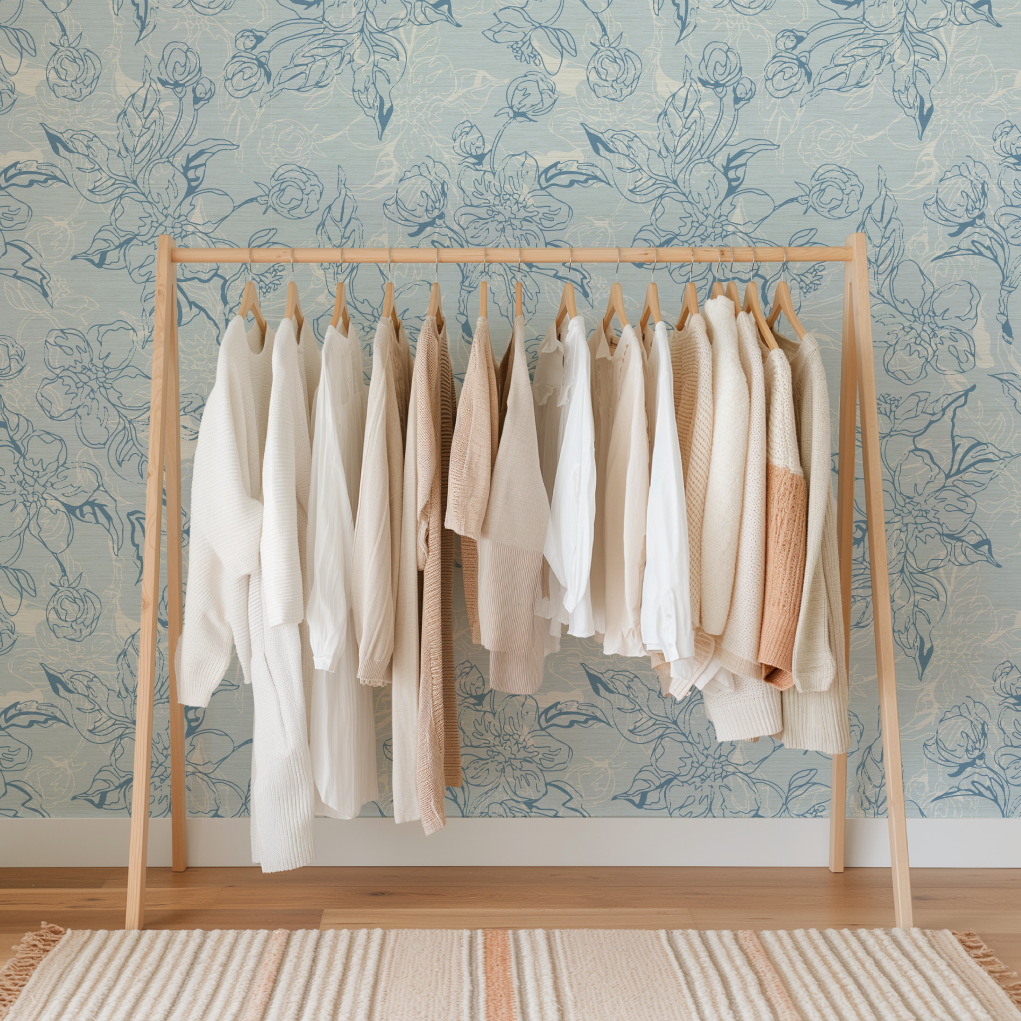 The Thin Line Floral Wallpaper