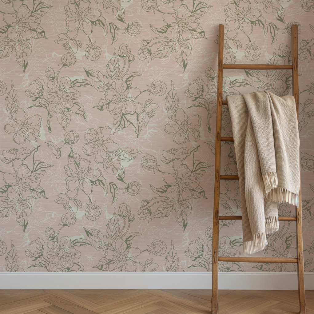 The Thin Line Floral Wallpaper
