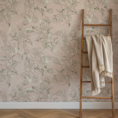 The Thin Line Floral Wallpaper