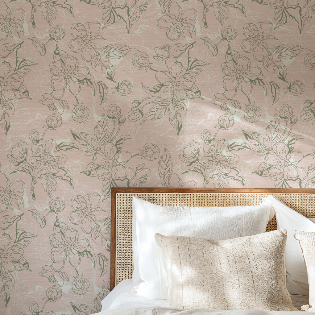 The Thin Line Floral Wallpaper