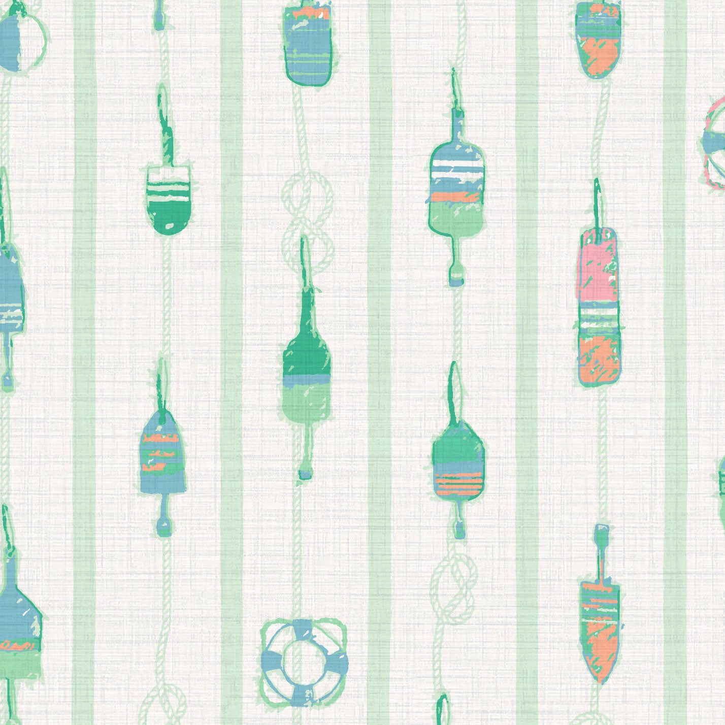 Tide is High Nautical Buoy Stripe Wallpaper