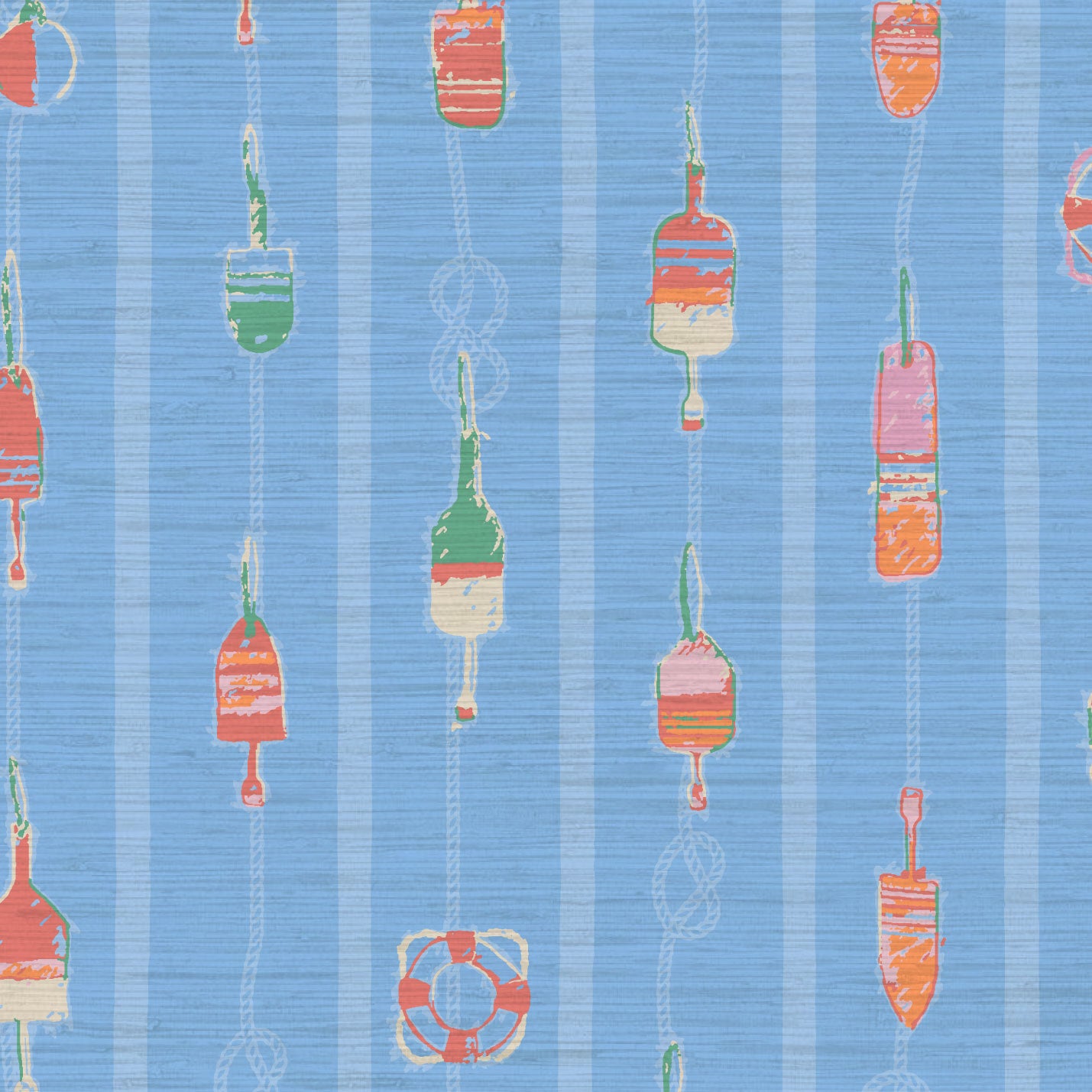 Tide is High Nautical Buoy Stripe Wallpaper
