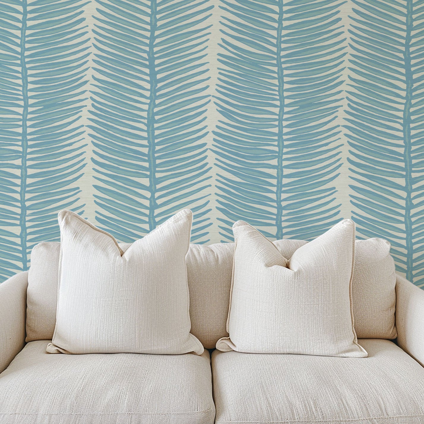 Tickets to Paradise Palm Leaf Stripe Wallpaper