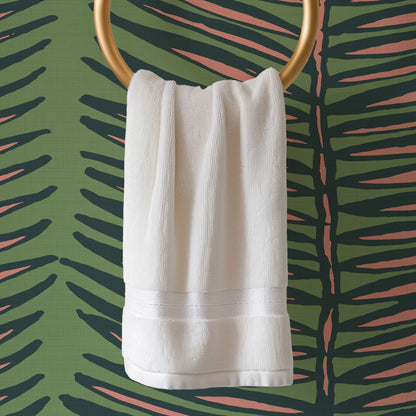 Tickets to Paradise Palm Leaf Stripe Wallpaper