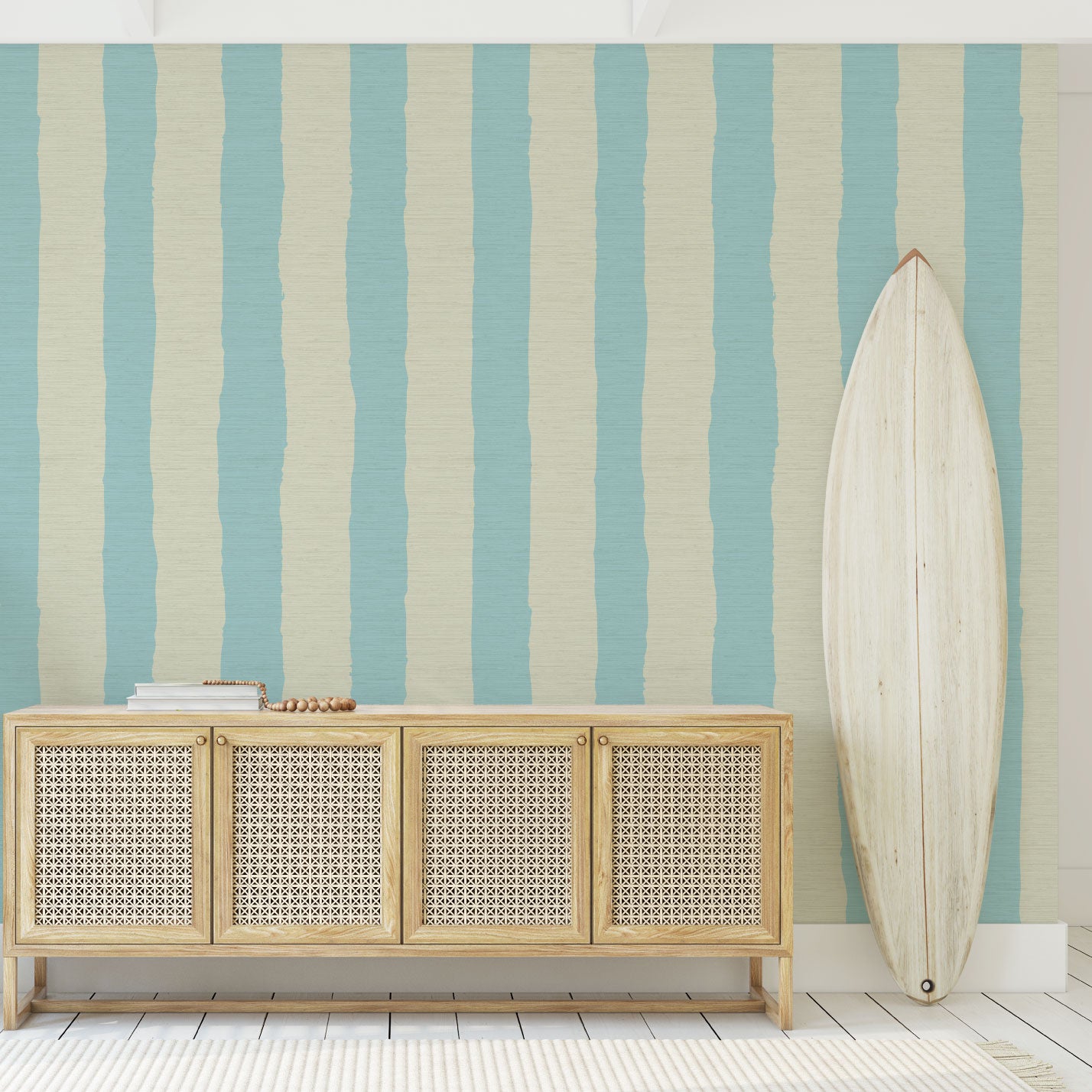Under the Boardwalk Cabana Stripe Wallpaper