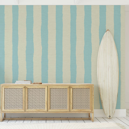 Under the Boardwalk Cabana Stripe Wallpaper