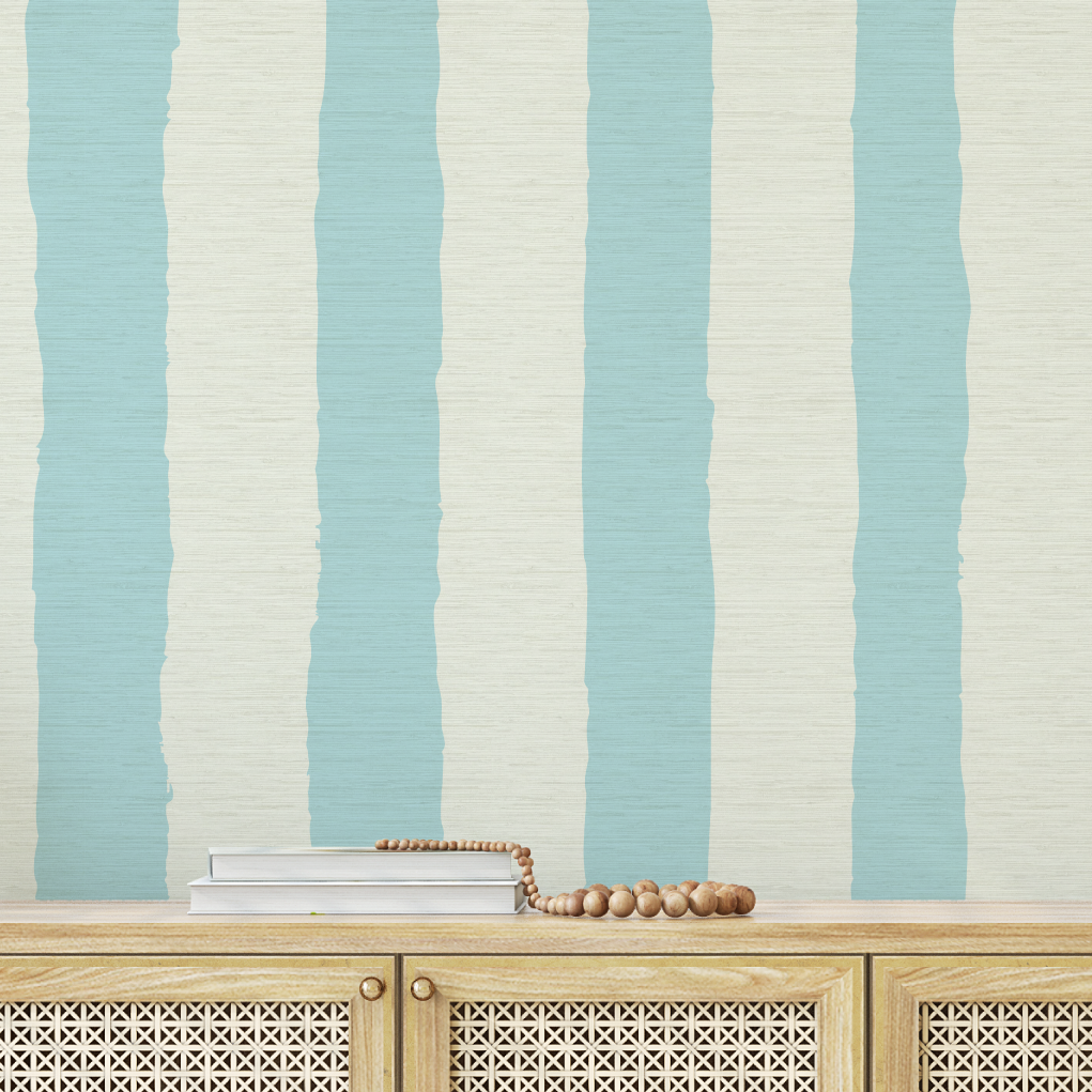Under the Boardwalk Cabana Stripe Wallpaper