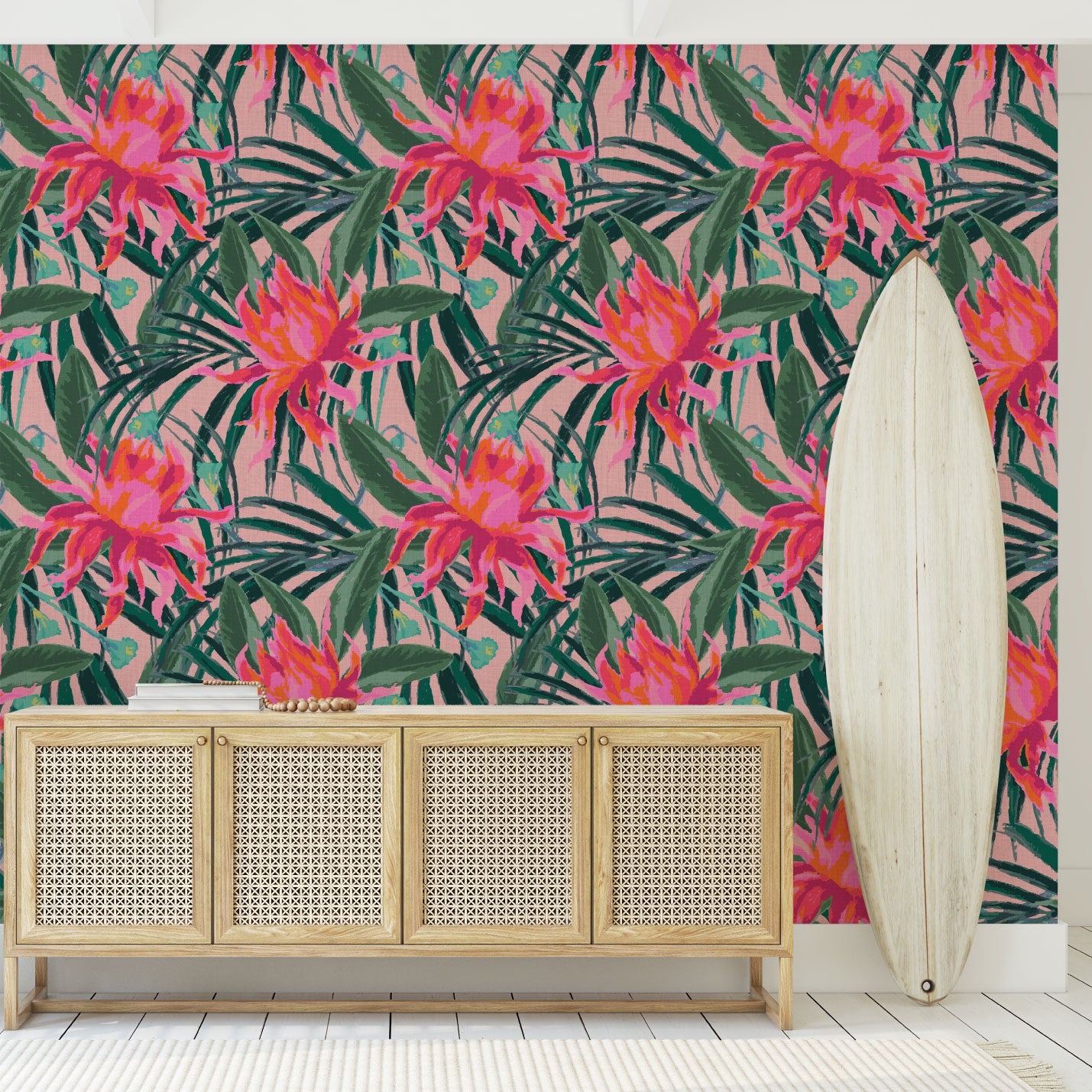 Walking On Sunshine Floral Linen Wallpaper