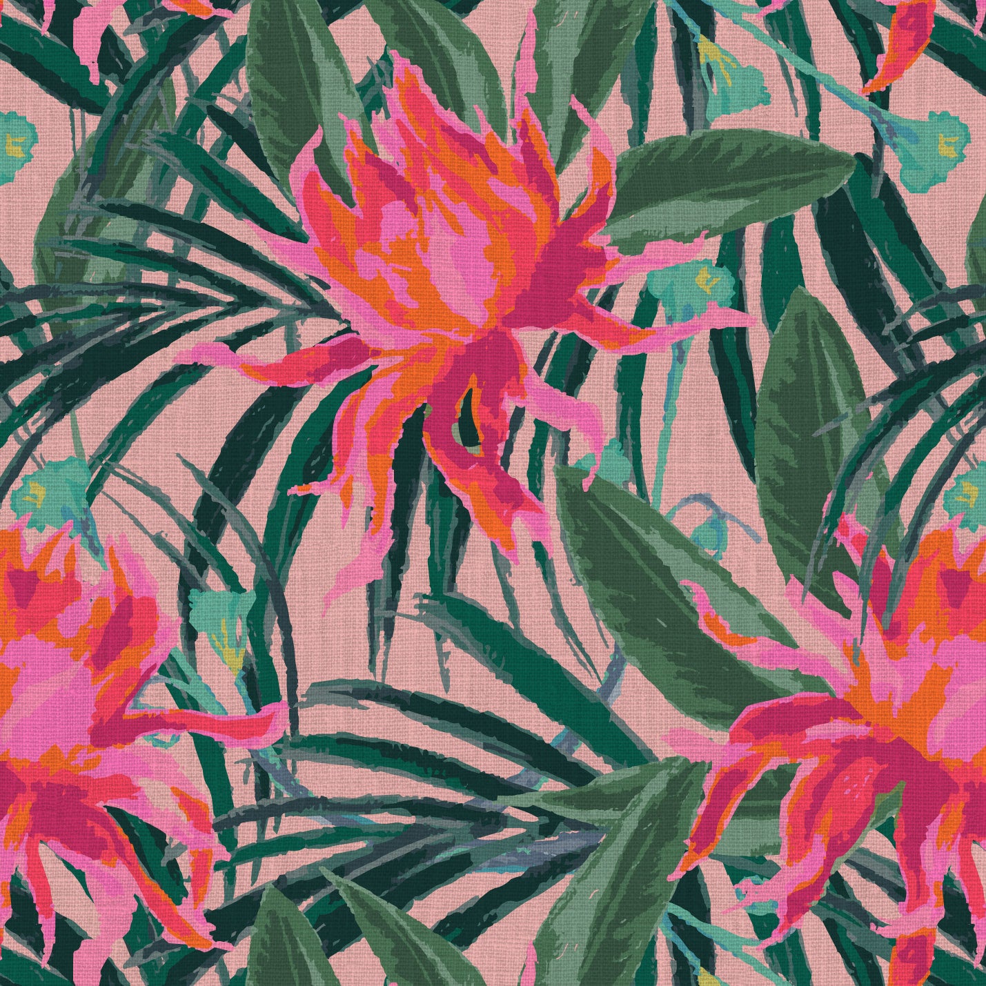 Walking On Sunshine Floral Linen Wallpaper