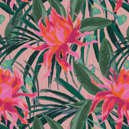 Walking On Sunshine Floral Linen Wallpaper