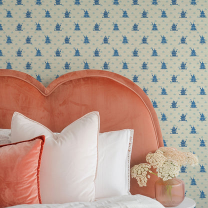 The Wanderer Mini Chinoiserie Pagodas Wallpaper