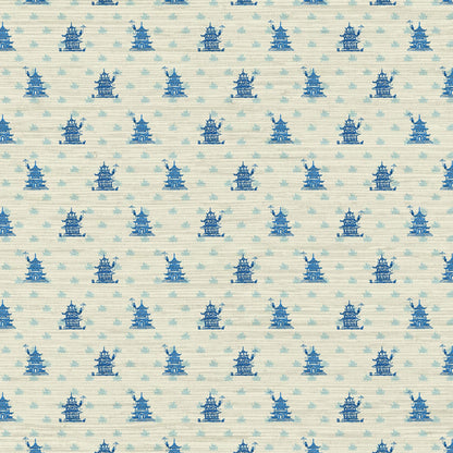 Grasscloth wallpaper Natural Textured Eco-Friendly Non-toxic High-quality  Sustainable Interior Design Bold Custom Tailor-made Retro chic Grandmillennial Maximalism  Traditional Dopamine decor french blue cream royal off-white chintz chinoiserie asian inspired pagoda chinese stripe geo geometric 