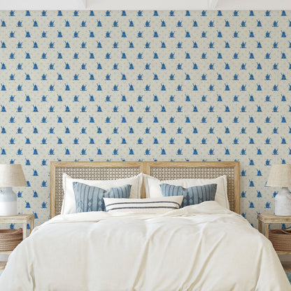 The Wanderer Mini Chinoiserie Pagodas Linen Wallpaper