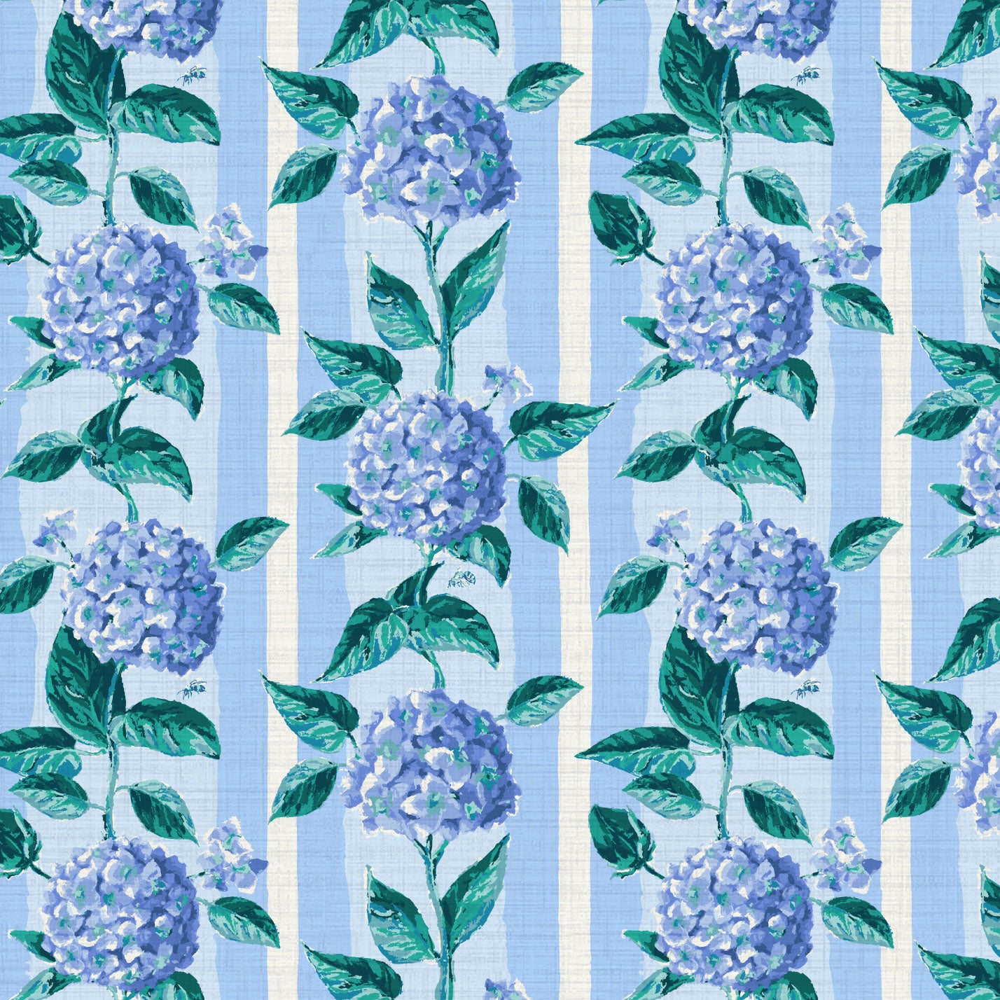 Welcome to Bloom Town Hydrangea Stripe Wallpaper
