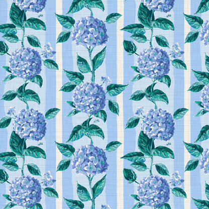 Welcome to Bloom Town Hydrangea Stripe Wallpaper
