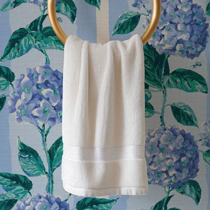 Welcome to Bloom Town Hydrangea Stripe Wallpaper